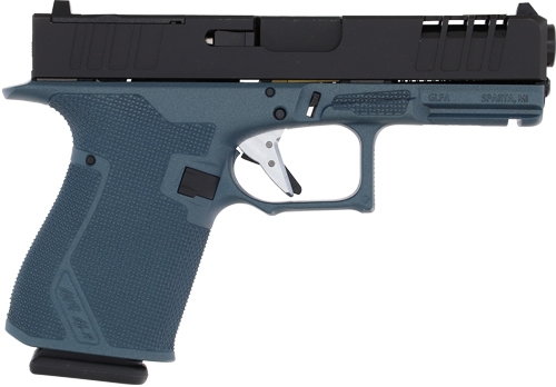 GLFA 19 STRIKER 9MM 4″ 15 SHOT – BLACK SLIDE TITANIUM FRAME