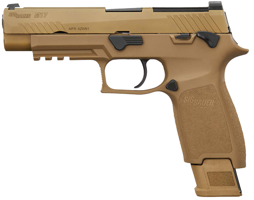 SIG M17 COMMERCIAL 9MM 4.7″ – SIGLITE (3)10RD MAN SAF COYOTE