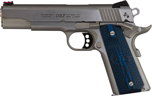 COLT COMPETITION 9MM 5″ 8RD – STAINLESS BLUE G10 GRIPS