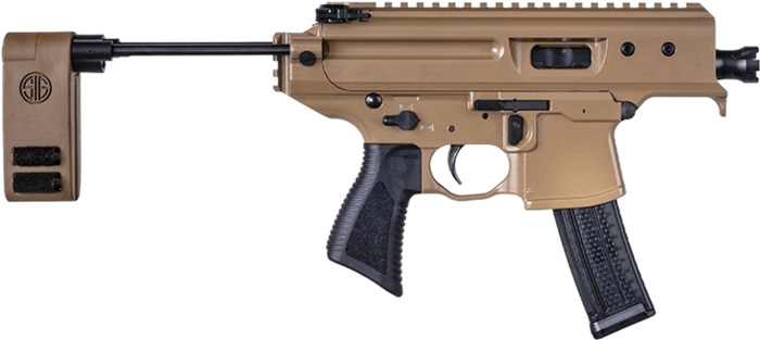 SIG MPX COPPER HEAD 9MM 3.5″ – 2-POSITION BRACE (1)20RD TAN