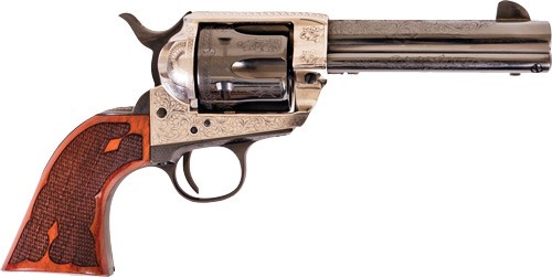 CIMARRON FRONTIER 45LC PW FS – 4.75″ ENGRAVED SILVER/BL WAL