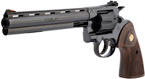 COLT PYTHON 357MAG 8″ 6RD – BLUED WALNUT GOLD MEDALLION