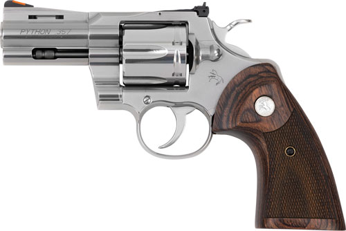 COLT PYTHON 357MAG 3″ 6RD – STAINLESS WALNUT GRIPS