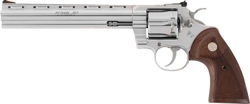 COLT PYTHON 357MAG 8″ 6RD – STAINLESS WALNUT GRIPS