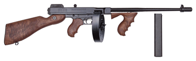 THOMPSON 1927A1 45ACP CARBINE – W/50 ROUNDS DRUM & 20RND. MAG.