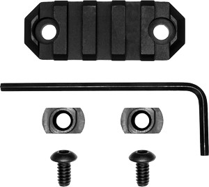 GROVTEC RAIL SECTION M-LOK – 2.2″ 5 SLOT ALUMINUM BLACK