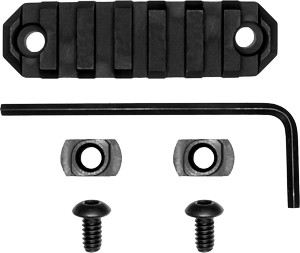 GROVTEC RAIL SECTION M-LOK – 3″ 7 SLOT ALUMINUM BLACK