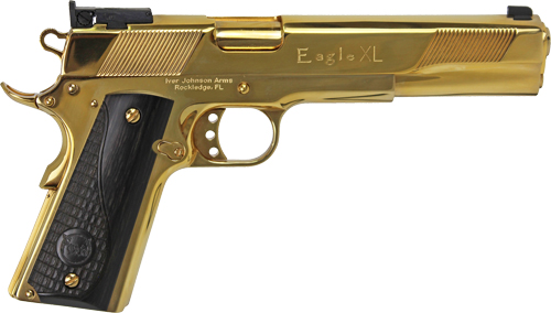 IVER JOHNSON EAGLE XL – 10MM 6″ 24K GOLD BLACK WOOD