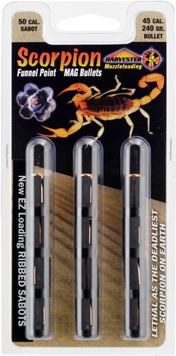 HARVESTER SCORPION 50 CAL – 240GR .451 FUNNEL POINT 12PK