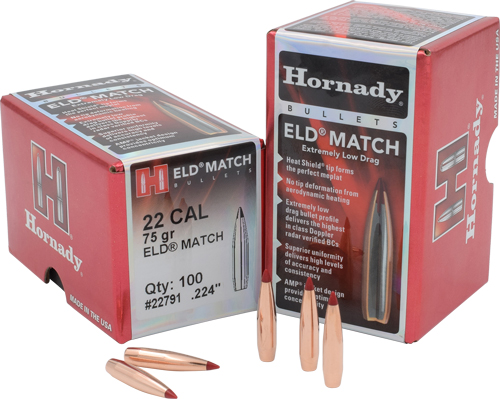 HORNADY BULLETS 22 CAL 224 – 75GR JHP-BT 100RD 25BX/CS