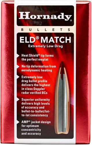 HORNADY BULLETS 6.5MM .264 – 120GR ELD-MATCH 100CT 25BX/CS