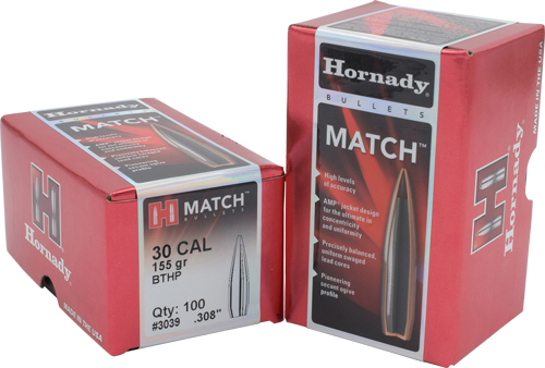 HORNADY BULLETS 30 CAL 308 155 – GR JHP-BT MATCH 100CT 15BX/CS