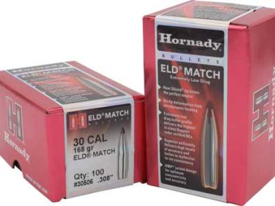 HORNADY BULLETS 30CAL .308 – 168GR ELD-MATCH 100CT 15BX/CS