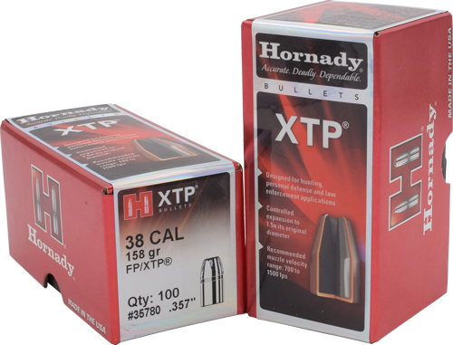 HORNADY BULLETS 38 CAL 357 – 158GR XTP-FP 100RD 25BX/CS