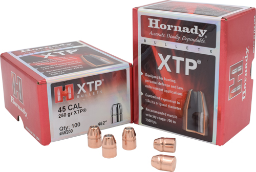 HORNADY BULLETS 45 CAL .452 – 250GR XTP 100CT 15BX/CS