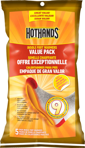 HOTHANDS INSOLE FOOT WARMER 5 – PAIRS PER BAG 9 HOUR W/ADHSV