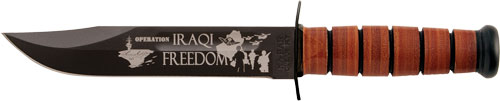 KA-BAR USMC OPERATION IRAQI – FREEDOM 7″ W/LEATHER SHTH USMC