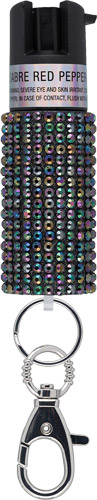 SABRE JEWELED PEPPER SPRAY W/ – SNAP CLIP/TWIST LOCK BLACK