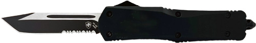 TEMPLAR KNIFE LARGE OTF BLACK – RUBBER 3.5″ BLACK TANTO SRRTD