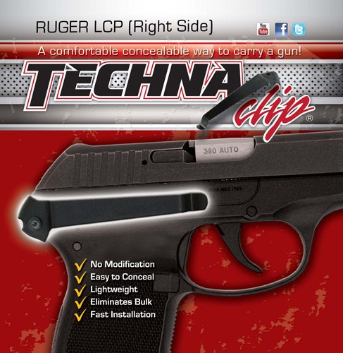 TECHNA CLIP HANDGUN RETENTION – CLIP RUGER LCP RIGHT SIDE