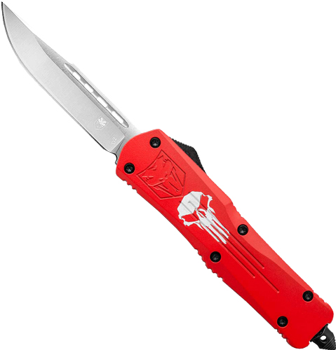 COBRATEC LARGE FS3 OTF RED – PUNISHER 3.5″ D2 STEEL DRP PNT