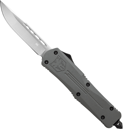 COBRATEC MEDIUM FS3 OTF GREY – 3″ D2 DROP POINT