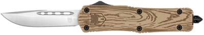 COBRATEC MEDIUM FS3 OTF 3″ D2 – WOOD GRAIN CERAKOTE DROP POINT
