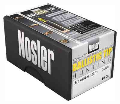 NOSLER BULLETS 270 CAL .277 – 140GR BALLISTIC TIP 50CT