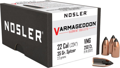 NOSLER BULLETS 22 CAL .224 – 35GR VARMAGEDDON TIPPED 250CT