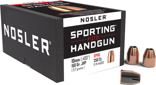 NOSLER BULLETS 10MM .400 – 150GR JHP 250CT