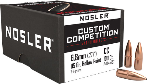 NOSLER BULLETS 6.8MM .277 – 115GR HP-BT CUSTOM COMP. 100C