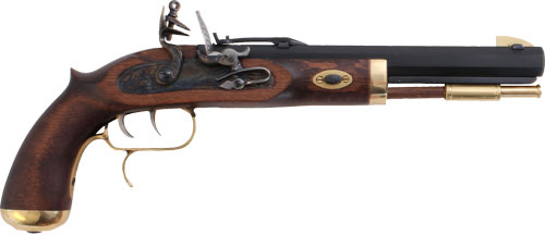TRADITIONS TRAPPER PISTOL 50 – CAL FLINTLOCK BLUED/HARDWOOD
