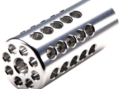 TACSOL COMPENSATOR 1″ 22LR – 1/2X28 TPI SILVER