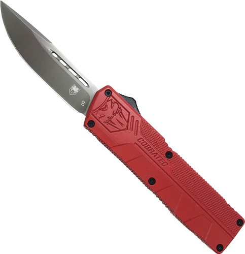 COBRATEC LIGHTWEIGHT OTF – RED 3.25″ DROP POINT