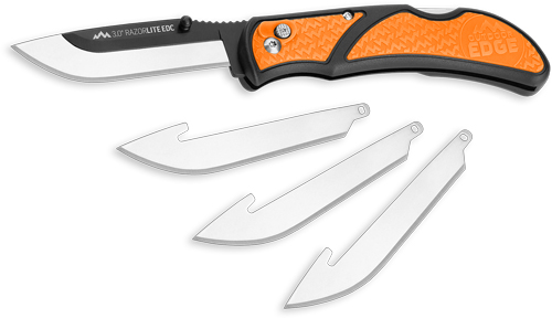 OUTDOOR EDGE 3″ RAZOR LITE – EDC FOLDER ORANGE W/4 BLADES