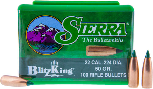 SIERRA BULLETS .22 CAL .224 – 50GR BLITZKING 100CT