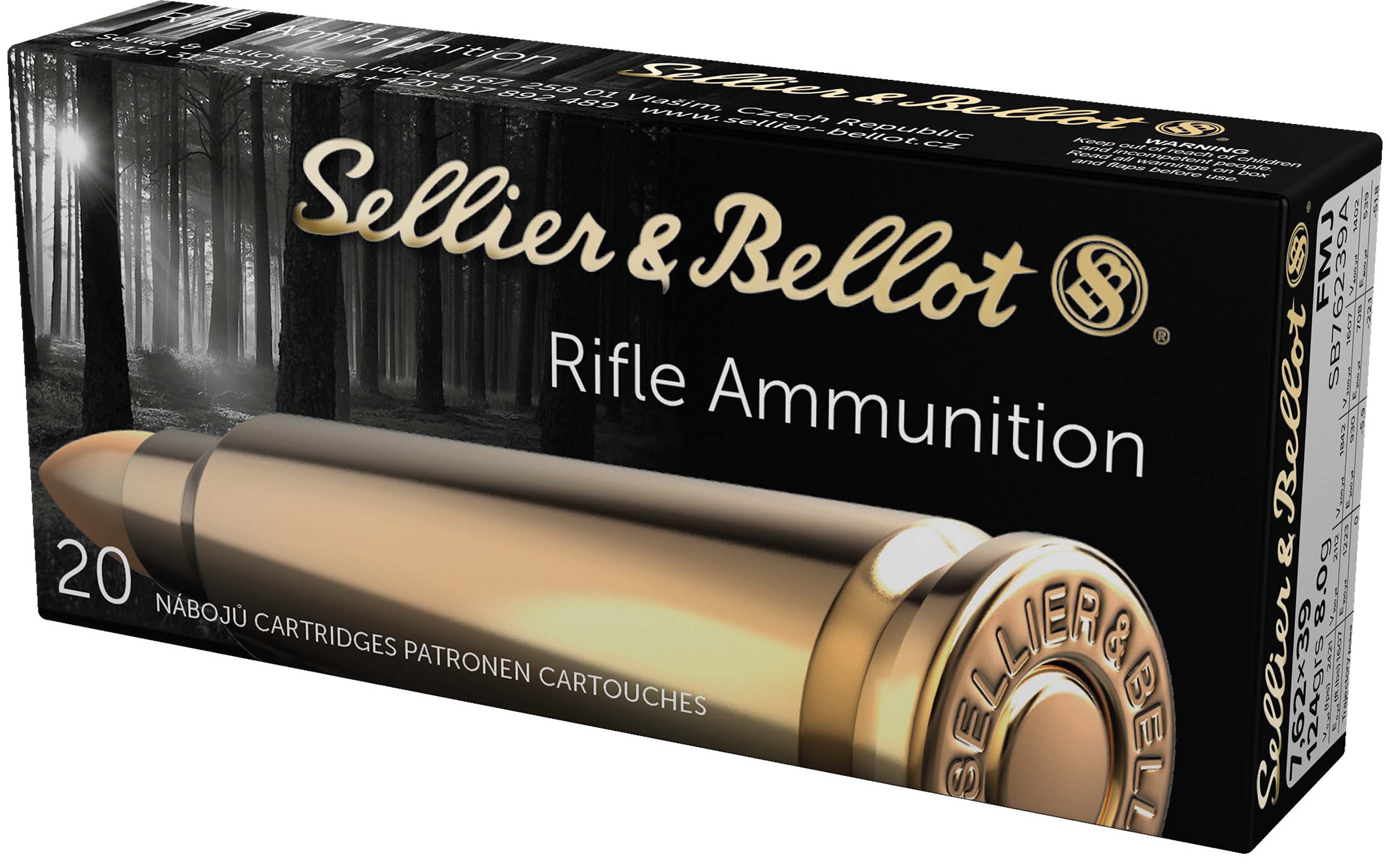 S&B 7.62X39 124GR FMJ 20RD