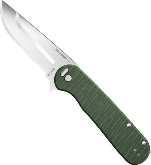 OUTDOOR EDGE RAZOR VX3 3″ FLDR – GREEN MICARTA SS BALL BEARINGS