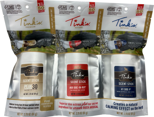 TINKS DEER LURE SCENT STICKS – 3PC. VALUE PACK ALL SEASON