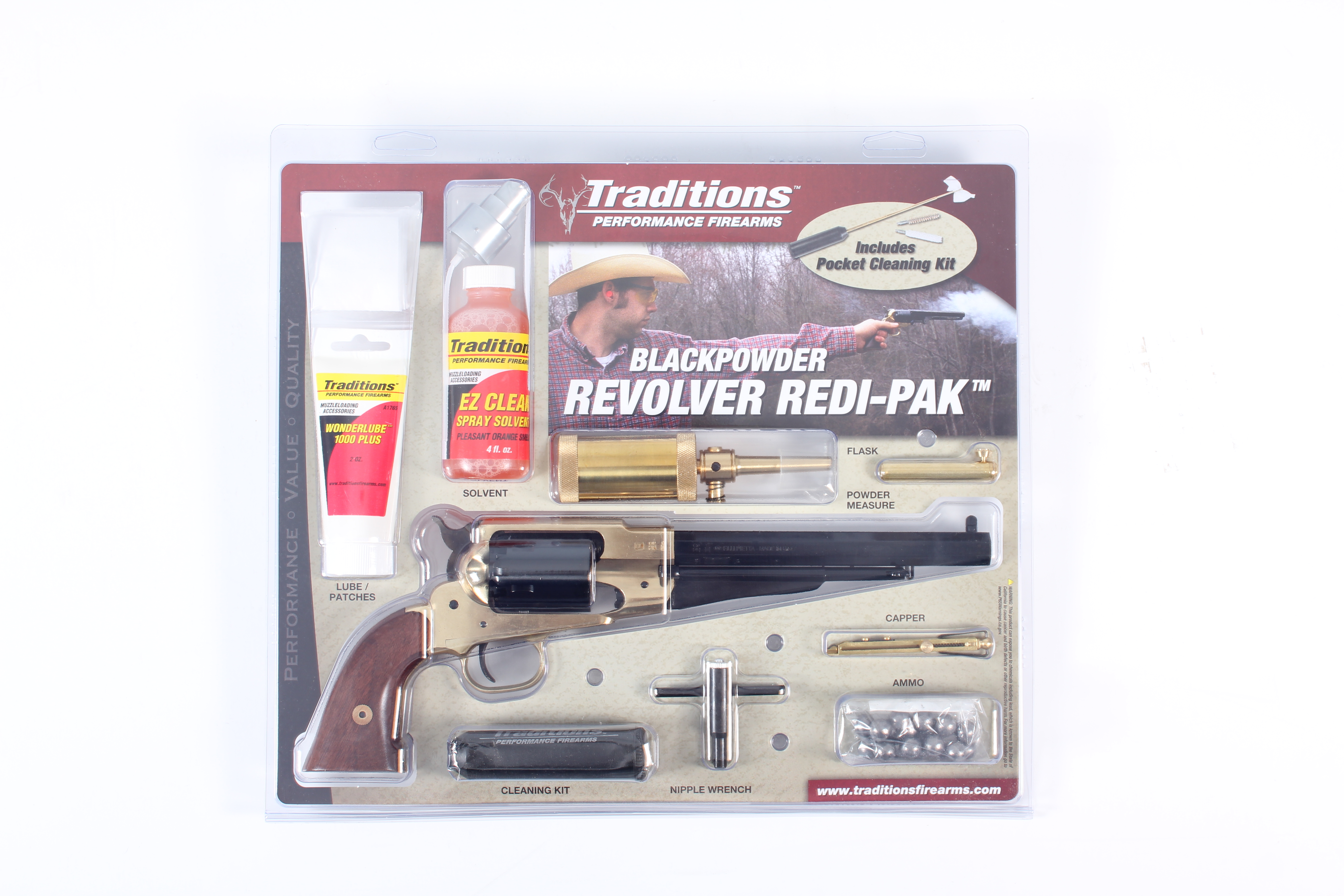 TRADITIONS 1858 ARMY .44 BL/WD PKG BRASS