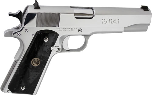 IVER JOHNSON 1911A1 38 SUPER – 5″ FS 9RD CHROME BLACK PEARL