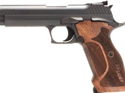 SIG P210 TARGET 9MM 5″ ADJ SGT – (2)8RD WALNUT GRIP BLUED