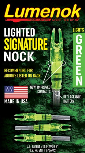 LUMENOK LIGHTED NOCK – SIGNATURE SERIES GREEN 3PK