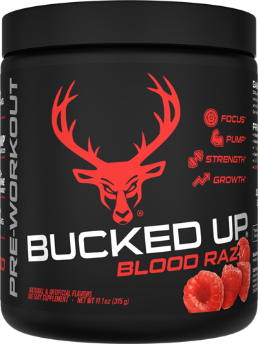BUCKED UP PRE-WORKOUT BLOOD – RAZ 30 SERVINGS