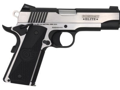 Colt Mfg O4080CE Combat Elite Commander 45 ACP 8+1 4.25″ Stainless Steel Barrel, Two-Tone Serrated Stainless Steel Slide & Frame w/Beavertail, Black Scalloped G10 Grip, Ambidextrous
