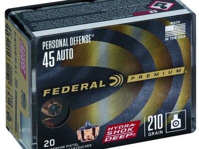 Federal P45HSD1 Premium Personal Defense 45ACP 210gr Hydra-Shok Deep Hollow Point 20 Per Box/10 Case
