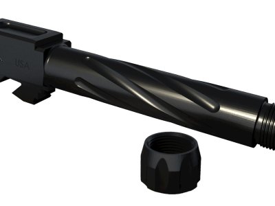 Rival Arms RA20G202A Precision  9mm Luger Compatible w/Glock 19 Gen3-4, 4.02″ Fluted Threaded Black PVD Stainless Steel