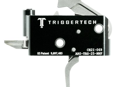 TriggerTech AROTBS25NNF Adaptable Primary Two-Stage Flat Trigger with 2.50-5 lbs Draw Weight for AR-15 Right