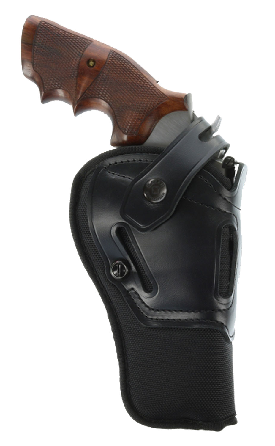 Galco SR43B Switchback  OWB Black Leather Belt Slide Fits Ruger GP100/S&W K Frame/2.50-3″ Barrel Ambidextrous