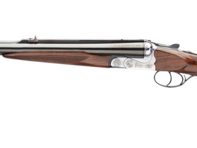 Rizzini USA 7001416 Rhino Express  Full Size 416 Rigby 2rd 23″ Gloss Blued Steel Barrel, Coin Anodized Silver Engraved Steel Receiver, Oiled Turkish Walnut Fixed w/Pistol Grip Wood Stock, Ambidextrous